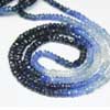 Natural Multi Blue Sapphire Shaded Faceted Beads Rondelle Strand ength 8 Inches & Size 2mm Approx. Sapphire is a gemstone variety of Corrundum species. It comes in different color variety of green, blue, red, orange, pink and others. 